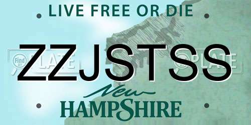 ZZJSTSS New Hampshire License Plate