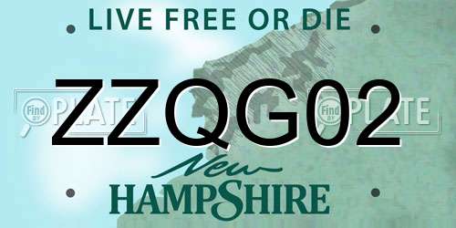 ZZQG02 New Hampshire License Plate