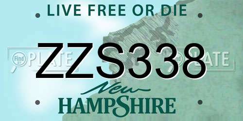 ZZS338 New Hampshire License Plate