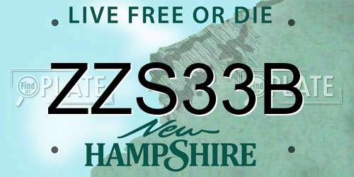 ZZS33B New Hampshire License Plate
