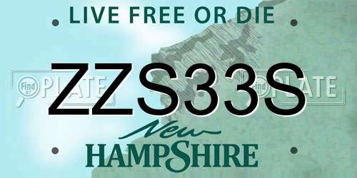 ZZS33S New Hampshire License Plate