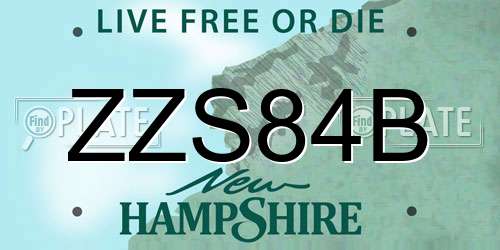 ZZS84B New Hampshire License Plate