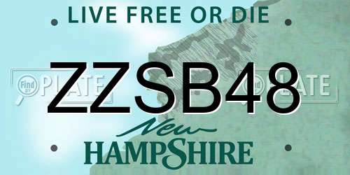 ZZSB48 New Hampshire License Plate