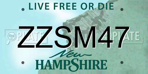 ZZSM47 New Hampshire License Plate