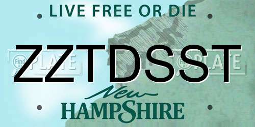 ZZTDSST New Hampshire License Plate