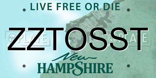 ZZTOSST New Hampshire License Plate