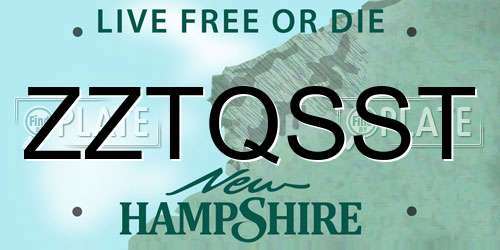 ZZTQSST New Hampshire License Plate