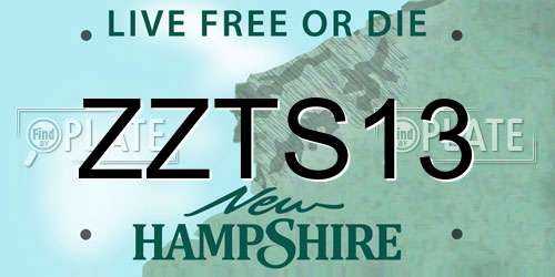 ZZTS13 New Hampshire License Plate