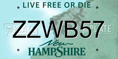 ZZWB57 New Hampshire License Plate