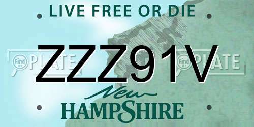 ZZZ91V New Hampshire License Plate