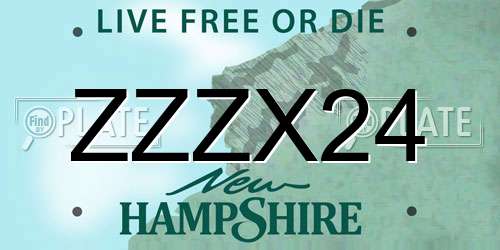 ZZZX24 New Hampshire License Plate