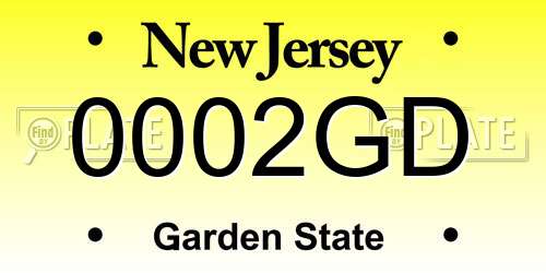 0002GD New Jersey License Plate