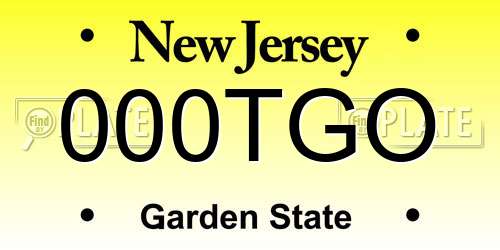 000TGO New Jersey License Plate