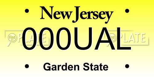 000UAL New Jersey License Plate