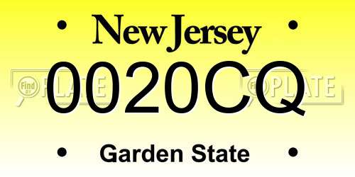 0020CQ New Jersey License Plate