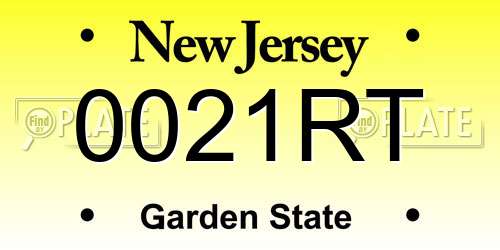 0021RT New Jersey License Plate