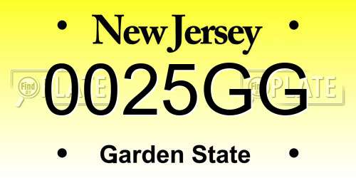0025GG New Jersey License Plate
