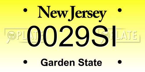 0029SI New Jersey License Plate