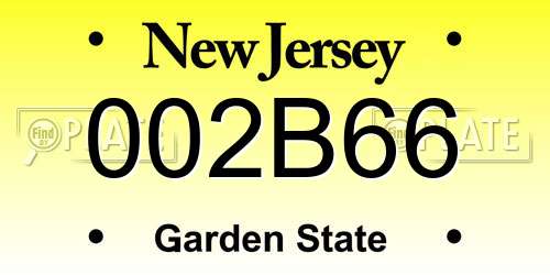 002B66 New Jersey License Plate