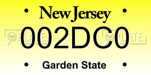 002DC0 New Jersey License Plate