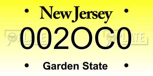 002OC0 New Jersey License Plate