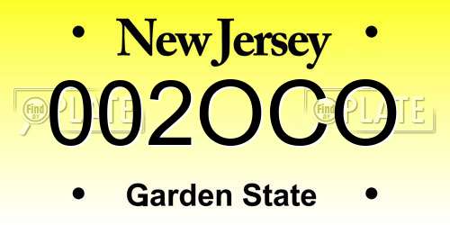 002OCO New Jersey License Plate