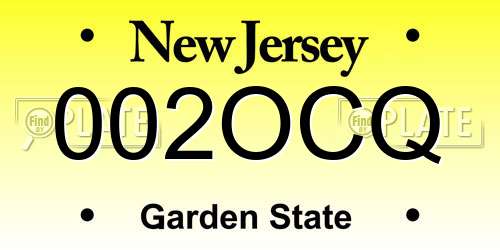 002OCQ New Jersey License Plate