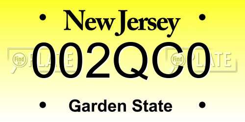 002QC0 New Jersey License Plate