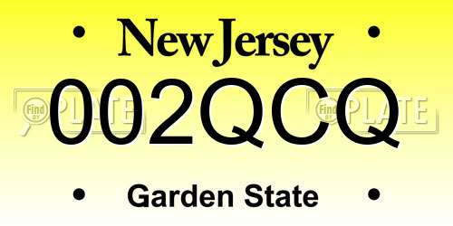 002QCQ New Jersey License Plate