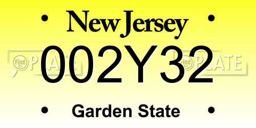 002Y32 New Jersey License Plate