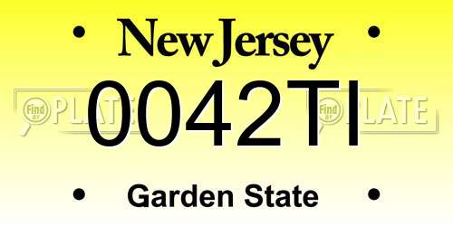 0042TI New Jersey License Plate