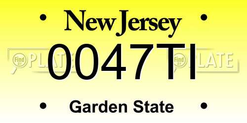 0047TI New Jersey License Plate