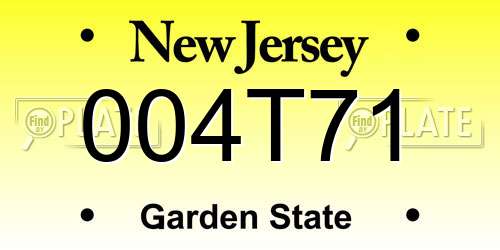004T71 New Jersey License Plate
