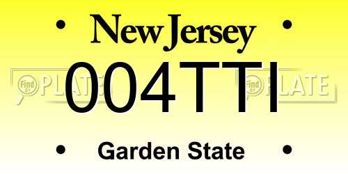 004TTI New Jersey License Plate