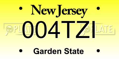 004TZI New Jersey License Plate