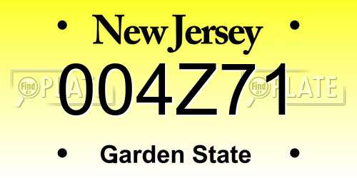 004Z71 New Jersey License Plate