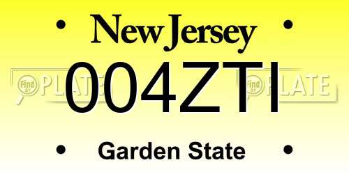 004ZTI New Jersey License Plate