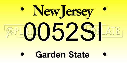 0052SI New Jersey License Plate