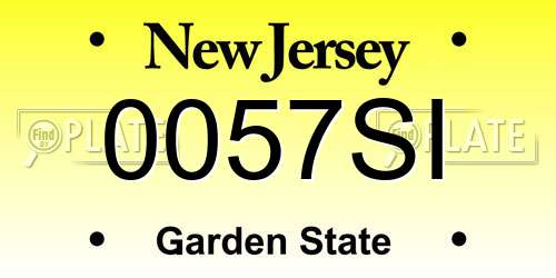 0057SI New Jersey License Plate