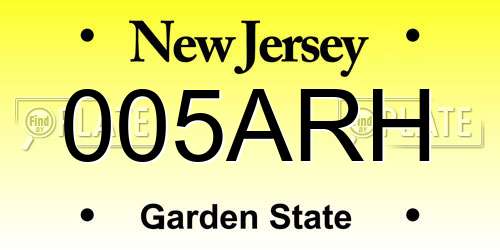 005ARH New Jersey License Plate