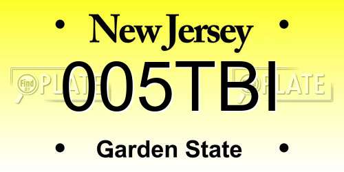 005TBI New Jersey License Plate