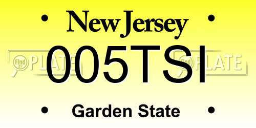 005TSI New Jersey License Plate