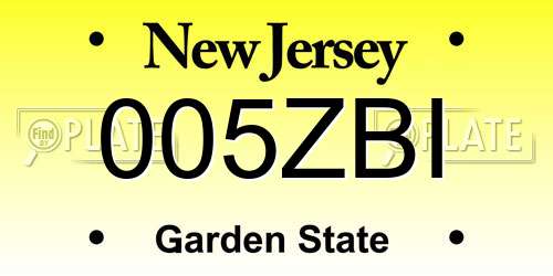005ZBI New Jersey License Plate
