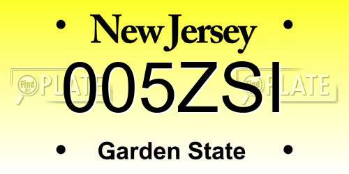 005ZSI New Jersey License Plate