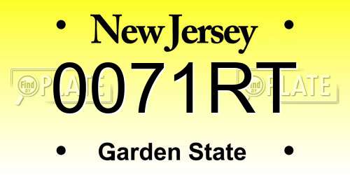 0071RT New Jersey License Plate