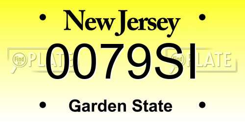 0079SI New Jersey License Plate