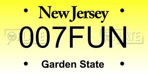 007FUN New Jersey License Plate