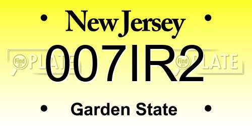 007IR2 New Jersey License Plate