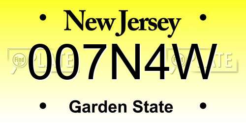 007N4W New Jersey License Plate