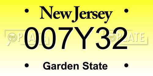 007Y32 New Jersey License Plate